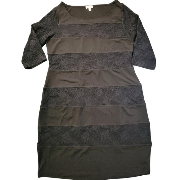 A pea in the pod maternity redefined large black short sleeve lace dress - Picture 1 of 6